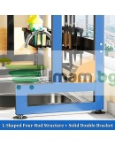 Сушилник за съдове със стъклена врата поставка за прибори и специално отделение за лъжици, вилици и ножове